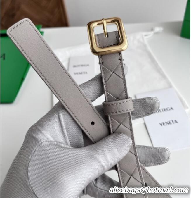 Unique Style Bottega Veneta Women's Contour Belt 2cm BV111705 Grey/Gold 2025