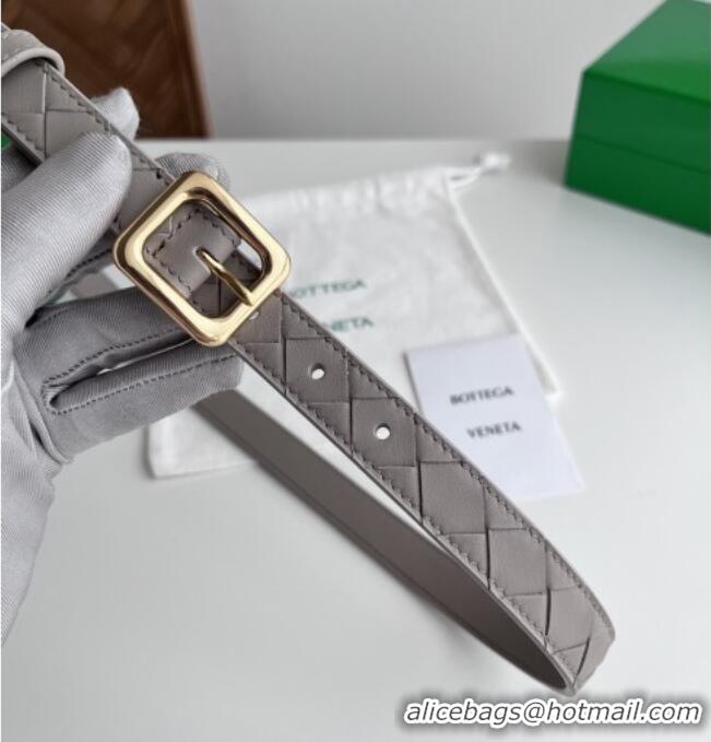 Unique Style Bottega Veneta Women's Contour Belt 2cm BV111705 Grey/Gold 2025