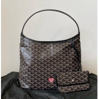 Best Product Goyard Boheme Hobo Bag with Red Heart GY0223 Black 2026