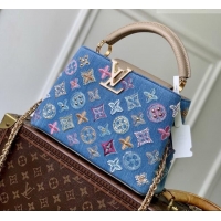 Well Crafted Louis Vuitton Capucines BB Bag in Denim Blue/Cream GOTS-certified cotton M12947 2026