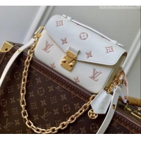 Buy Classic Louis Vuitton Pochette Métis East West in Milky White/Peach Cowhide Leather M27575 2026