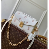Buy Classic Louis Vuitton Pochette Métis East West in Milky White/Peach Cowhide Leather M27575 2026