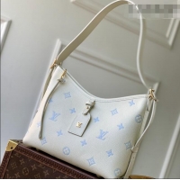 Best Grade Louis Vuitton CarryAll PM in Milky White/Blue Cowhide Leather M27573 2026