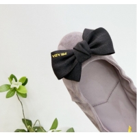 Classic Hot Prada Suede ballerinas flat with bow Grey 1F322O 0227116