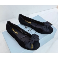 Good Quality Prada Suede ballerinas flat with bow Black 1F322O 0227118