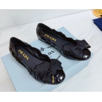 Purchase Prada Patent leather ballerinas flat with bow Black 1F322O 0227122
