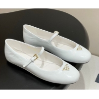 Discount Fashion Prada Patent Leather ballerinas flat White 1F793N 0227124