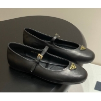 Durable Prada Nappa Leather ballerinas flat Black 1F793N 0227126