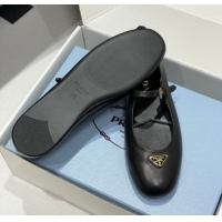 Durable Prada Nappa Leather ballerinas flat Black 1F793N 0227126