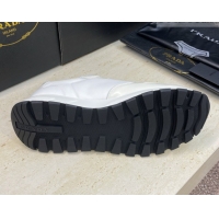 Stylish Prada Men's Prax 01 nylon and leather sneakers White2 1E804M 0228045