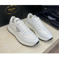 Duplicate Prada Men's Prax 01 nylon and leather sneakers White3 1E804M 0228047