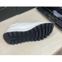 Duplicate Prada Men's Prax 01 nylon and leather sneakers White3 1E804M 0228047