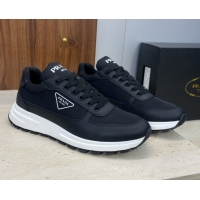 Discount Prada Men's Prax 01 nylon and leather sneakers Black3 1E804M 0228048