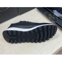 Discount Prada Men's Prax 01 nylon and leather sneakers Black3 1E804M 0228048