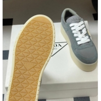 Good Product Prada Downtown Bold Nylon and Suede Platform Sneakers 5cm Grey 1E792M 0228055