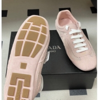 Shop Cheap Prada Montecarlo Re-Edition 2005 suede and mesh sneakers Light Pink 1E247O 0228058