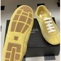 Grade Quality Prada Montecarlo Re-Edition 2005 suede and mesh sneakers Yellow 1E247O 0228061