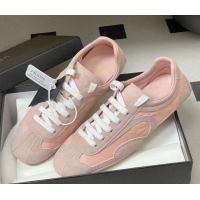 Luxurious Prada Montecarlo Re-Edition 2005 suede and Re-Nylon sneakers Pink 1E247O 0228062