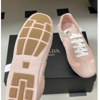 Luxurious Prada Montecarlo Re-Edition 2005 suede and Re-Nylon sneakers Pink 1E247O 0228062