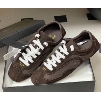 Buy Luxury Prada Montecarlo Re-Edition 2005 suede and Re-Nylon sneakers Dark Brown 1E247O 0228066