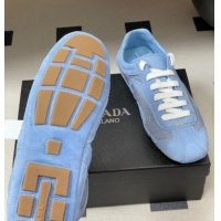 Good Looking Prada Montecarlo Re-Edition 2005 suede and Re-Nylon sneakers Blue 1E247O 0228067