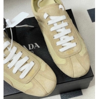 Unique Style Prada Montecarlo Re-Edition 2005 suede and Re-Nylon sneakers Beige 1E247O 60228068