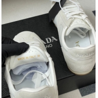 Classic Hot Prada Re-Nylon and suede laced sneakers White/Grey 1E152O 60228072