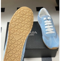 Purchase Prada Re-Nylon and suede laced sneakers Blue 1E152O 60228074