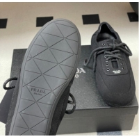 Top Grade Prada Collapse Canvas Sneakers Black 1E989N 0228076