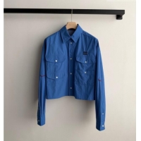 Inexpensive Miu Miu Cotton Jacket MM020603 Blue 2026