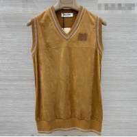 ​Buy Cheap Miu Miu Suede and Wool Vest MM020606 Yellow 2026