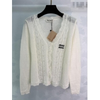 Unique Discount Miu Miu Mohair and Wool Cardigan MM020607 White 2026
