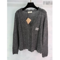 Good Taste Miu Miu Mohair and Wool Cardigan MM020607 Grey 2026