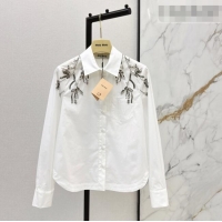 Luxury Cheap Miu Miu Cotton Shirt MM020608 White 2026