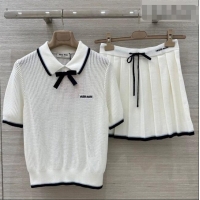 Luxury Cheap Miu Miu Wool Shirt and Mini Shirt Set MM020609 White 2026