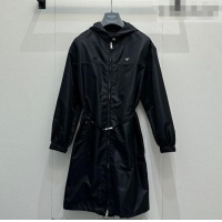 Low Cost Prada Nylon Coat PR020640 Black 2026