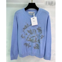 ​Top Grade Dior Embroidered Sweater DR020602 Blue 2026