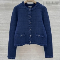 Buy Inexpensive Chanel Cashmere Cardigan CH020650 Navy Blue 2026