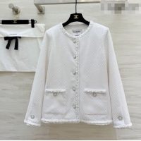 Luxury Discount Chanel Tweed Jacket CH020652 White 2026