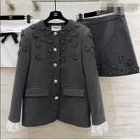 Grade Quality Chanel Jacket and Skirt Set CH020656 Grey 2026
