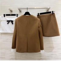 Buy Discount Chanel Jacket and Skirt Set CH020656 Brown 2026
