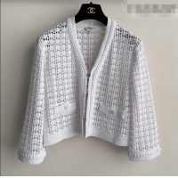 Buy Discount Chanel Crochet Cardigan CH021213 White 2026