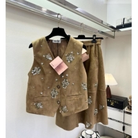 ​Luxury Discount Miu Miu Suede Vest V030307 Brown 2026
