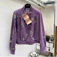 ​New Release Creation Miu Miu Suede Jacket V030310 Purple 2026