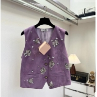 ​Buy Cheapest Miu Miu Suede Vest V030311 Purple 2026