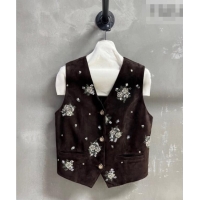 Best Price Miu Miu Suede Vest V030315 Dark Brown 2026