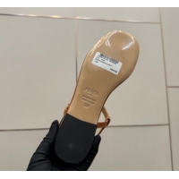 Sumptuous Fendi Delfina Flat Thong Sandals in Embossed Leather FE030201 Light Brown 2026