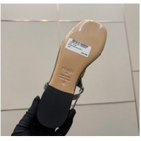 Pretty Style Fendi Delfina Flat Thong Sandals in Embossed Leather FE030201 Grey 2026