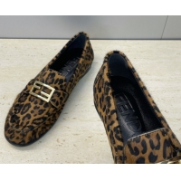Grade Quality Fendi Baguette Flat Loafers in Leather FE121603 Leopard Print 2026