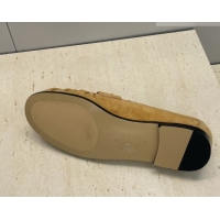 Best Grade Fendi Baguette Flat Loafers in Leather FE121603 Suede Yellow 2026